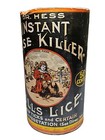 Antique Vintage Dr Hess Instant Louse Killer Tin Container Can 2 1 2 Full Lice