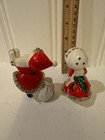 Vintage Christmas Japan Ceramic Santa And Mrs Claus Salt And Pepper Shakers