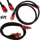3x 6ft Premium Hdmi Cable Cord For Bluray 3d Ps4 Hdtv Xbox Lcd Hdtv 1080p Us Red