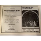 Ain t Misbehavin Souvenir Program Fats Waller  Bowers   Freeman   Lenox Nyc 1980