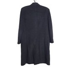 Mens Mongolian Cashmere Pea Coat 44l Black Button Front Long Overcoat