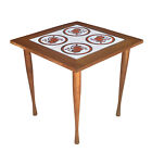 Mid-century Modern Danish Teak Fruit Tile Top Plant Stand Table