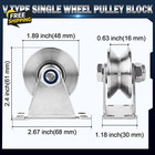 Groove Pulley Wheel For Rope Wall Mounted 2 Pack Stainless Steel Super Silent Ca
