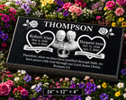 Custom Black Granite Companion Grave Marker Double Portrait Memorial