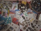 Vintage Sewing Lot  Wooden Spools Rick Rack Bias Notions Buttons On Cards   
