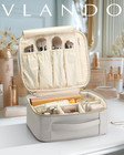Travel Makeup Cosmetic Case Organizer Portable Storage Bag With Adjustable Divid