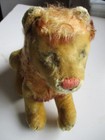 Steiff Lion Old   Blind Sitting Stuffed Mohair 9  No Eyes- No Button  Id Or Tags
