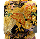 Japanese Kimono silk Fukuro Obi rokutu gld Foil  Butterflies sakura l14  4  4825