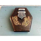 Handmade Wood African Kalimba Thumb Piano Hexagon Carved Lizard Mbira Instrument