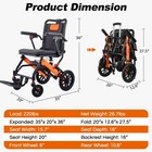 Orange Transport Wheelchair For Adults  Quick Foldable Chair  Telescopic Handle