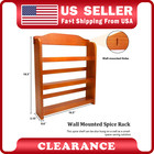 Wall Hanging Wood Spice Holder -3 Tier Vertical Kitchen Rack Spice Storage Shell