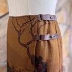 Lauren Ralph Lauren C  1990s Country Scene    fox Hunt    Wrap Skirt Chestnut   8p