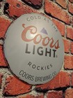 Coors Light Brewing Beer Metal Sign   12  Round   Garage Mancave Bar Decor Gift