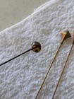 Lot Of 3 6-7   Vintage Antique Victorian  Hat Pins Gold Or Gold Filled 