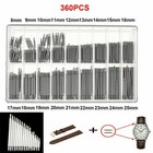 360pc Watch Pin Spring Bars Band Strap Link 8-25mm Repair Kit Stainless Steel