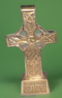 Vintage Solid Brass Celtic Table Cross 5 25  Irish Knotwork Clover Ireland