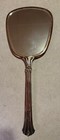 Hand Held Painted Back Hand Mirror Silverplate 