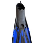 Adult Long Snorkel Fins Size 8   8 5 Blue Scuba Diving Flippers   Mesh Travel Bag