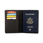 Genuine Leather Passport Holder Travel Wallet Rfid One_size  Black
