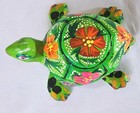 Mexican Folk Art Turtle Figure Signed Hand Carved Hand Painted Oaxaca Alebrije  