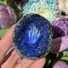 Luxury Blue Copper Crystal Cluster Goethite Quartz Specimen Mineral Display Deco