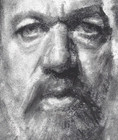 Male Portrait Original Artwork Charcoal Drawing 4x5 Miniature Expressive Realism