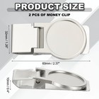 2 Pcs Stainless Steel Money Clip  Wallet Clip Round Blank Money Holder