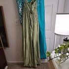 Sherri Hill Green Sleeveless Rhinestone Beaded Formal Gown Dress Size 18 Regular