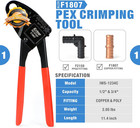 Combo Angle Head Pex Pipe Plumbing Crimping Tool For Copper Crimp Jaw Sets 1 2 
