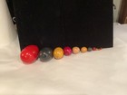 Very Rare Antique Sewing Nesting Egg Sock Darning Multi Color Set Must See Nr