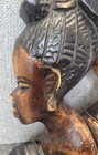 Vtg African Tribal Hand Carved Wood Wall Plaque Art Couple Man Woman Silhouette 