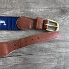 Preston Boys Toddler Whale Belt 13  Blue Ribbon Leather Brass Buckle Usa