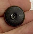 Vtg Antique Victorian Picture Button Horn With Flowers Floral Tinted Pink  C25