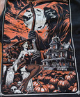Halloween Pin-up Witch   Reaper Unisex T-shirt Large Black Gothic Spooky Graphic