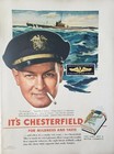 Lot Of 2 Vintage 1943 Chesterfield Print Ad Ephemera Wall Art Decor