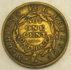 Hard Times Token Not One Cent  Ht 49  Very Fine   265