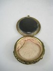 Vintage Gold Tone Mesh Spirograph Etched Vanity Compact Powder Glam 