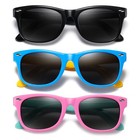Kids Polarized Sunglasses For Girls Boys 3 Pack Flexible Tpee Rubber Frame F