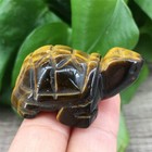 Natural Tiger s Eye Jasper Tortoise Quartz Crystal Carved Turtle Sculpture Reiki