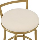 Set Of 3 Swivel Bar Stools Kitchen Counter Height Chair Leather Seat Adjustable