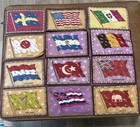 Tobacco Premium Cigar Box Felt Flannels World Flags Lot Of 24
