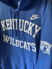 University Of Kentucky Wildcats Nike Embroidered Hoodie Mens Xl Blue Pullover