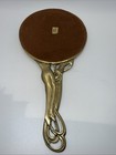 Vintage Early 1900 s Art Nouveau Female Figure Brass Hand Mirror