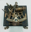 J scott Antique Sextant Nautical Brass Astrolabe Working Marine Vintage Box