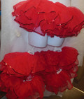 Lot Of 3  Red Organdy Tutus Large Adult With Sequin Edging