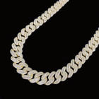 Vvs1 Moissanite Studded Iced Out Cuban Link Chain Custom Name Clasp Nacklace