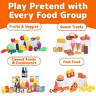 Jaxojoy 122 Piece Pretend Food Set For Kids - Food Toys For Kids Kitchen Set