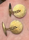 Antique Russian 84 Silver Gold Gilt Double Eagle Cufflinks Imperial 