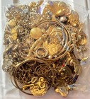 2 1 Pounds Gold Tone Scrap Repurpose Junk Broken Jewelry Lot  6
