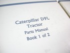 Caterpillar Cat D9l Crawler Dozer Tractor Parts Manual Book Volume Set 1   2